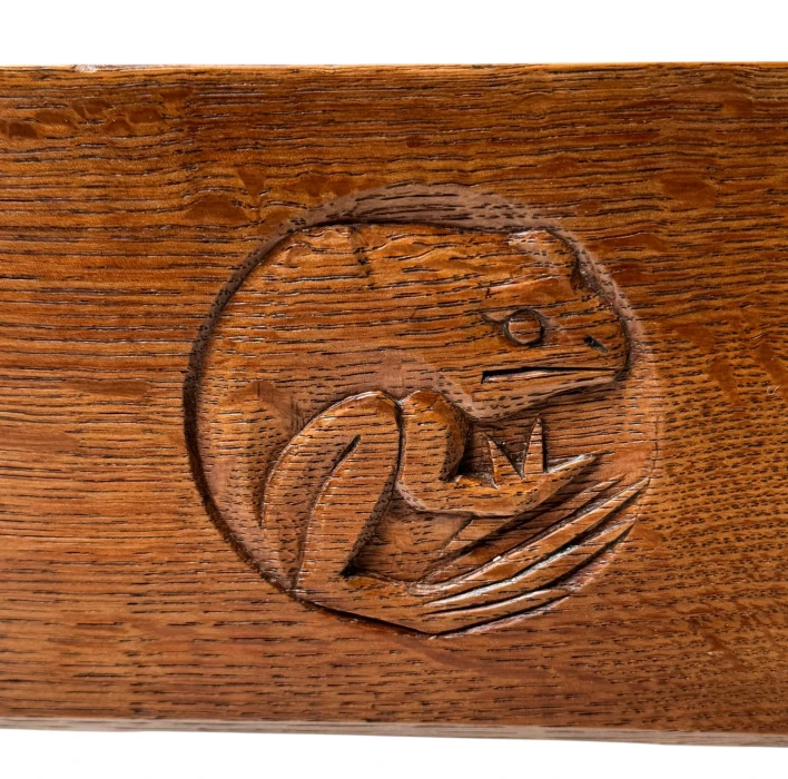 Arts & Crafts Wall Mirror with Hand-Carved Frogs by Kobus de Graaff, 1900s